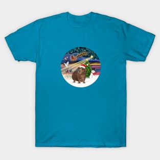 "Christmas Magic" with a Cute Brown Guinea Pig T-Shirt